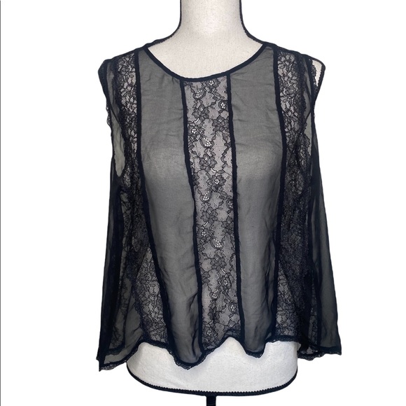 Victoria's Secret Tops - Victoria’s Secret Sheer and lace top Size large